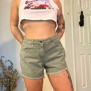 Universal Thread Pale Olive Green Vintage Midi Shorts